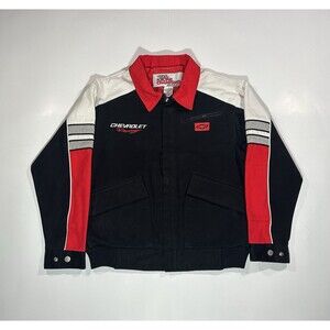 Vintage Chevrolet Racing Jacket Men Medium Black Red NASCAR Racing Champions 90s
